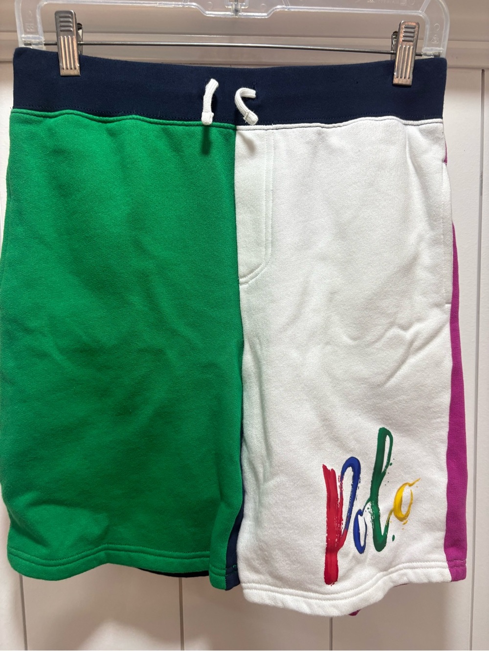Polo by Ralph Lauren Green, White & Navy Colorblock Shorts size large